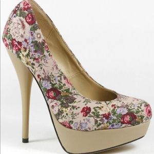 Glaze Nicole 2 Taupe Floral Pumps